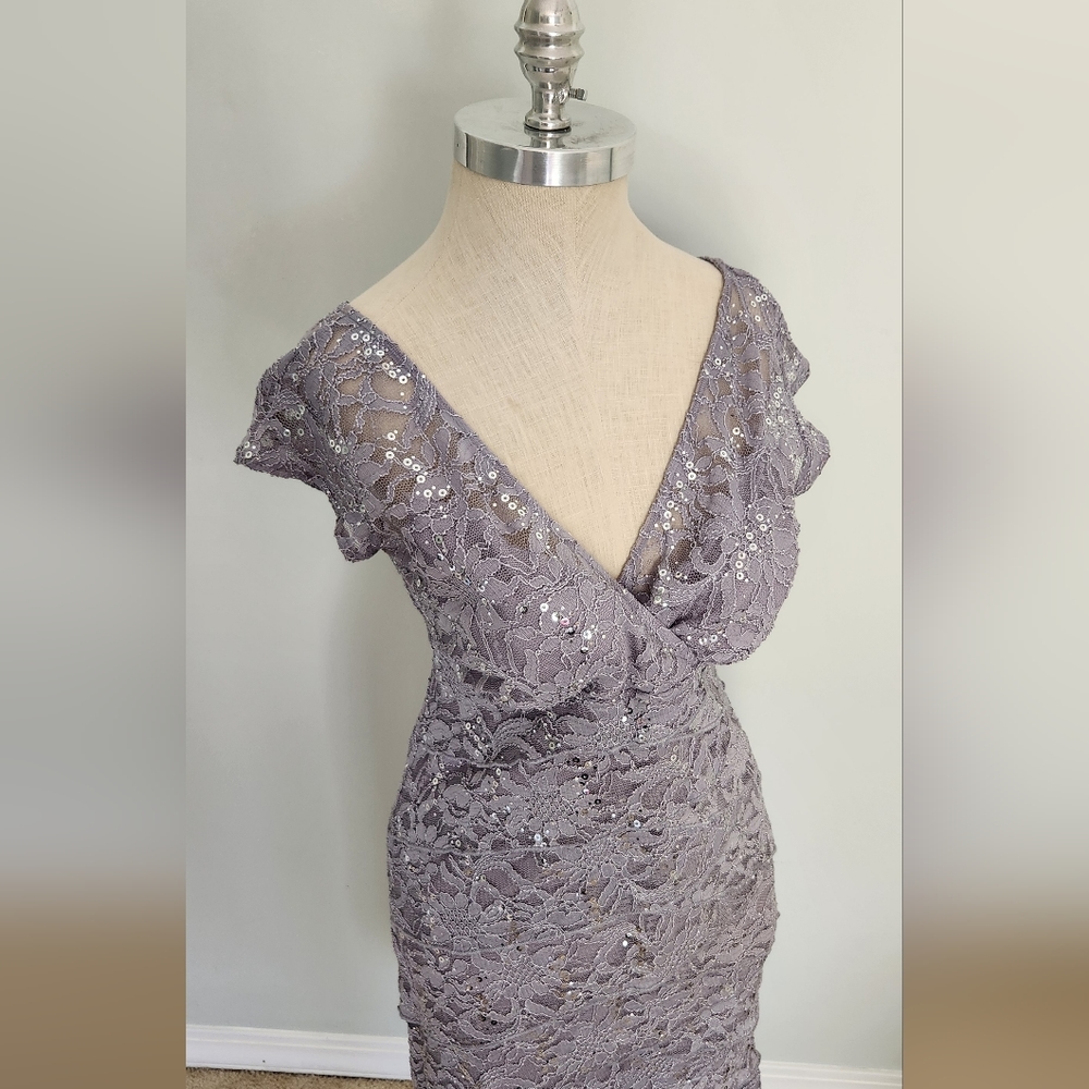 NEW - Silver Sequin Evening Dress - NWT - Picture 3 of 13